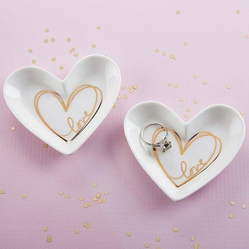 Kate Aspen Heart Shaped Trinket Dish LOVE